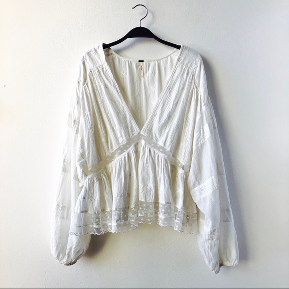 Free People Nostalgic Feels Lace Blouse - Picture 2 of 9